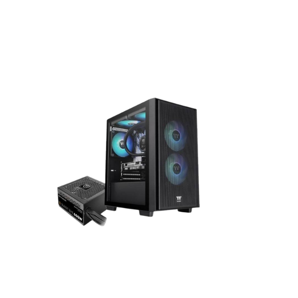 GABINETE TT H16 MICRO TOWER TG FAN ARGB X3 BLACK C/FUENTE 650W