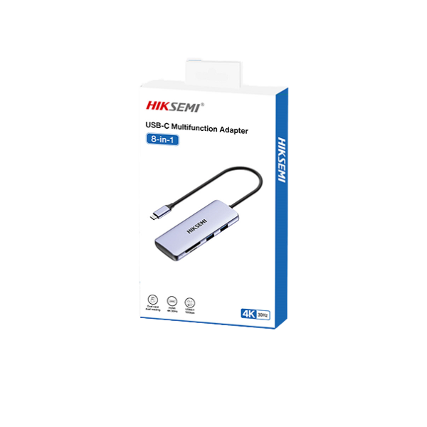 HUB HIKSEMI 8EN1 USB TYPE C - 1XPD 3XUSB3.0 1XUSB2.0 1XHDMI 1XSD/TF