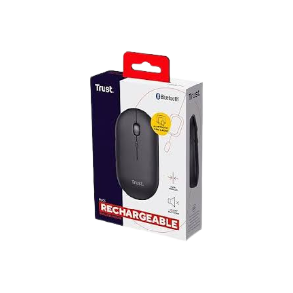 MOUSE TRUST PUCK WIRELESS+BT RECARGABLE USB-C