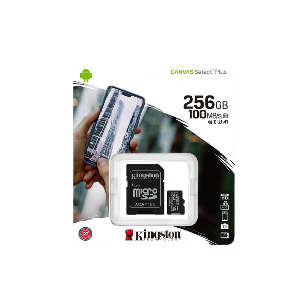 MICRO SD KINGSTON 256GB C/ADAP CLASE 10 UHS-1