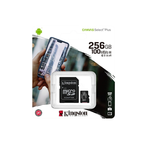 MICRO SD KINGSTON 256GB C/ADAP CLASE 10 UHS-I (U1) 100MB/S