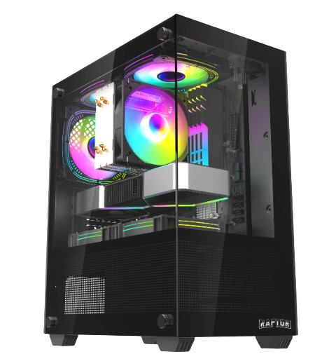 GABINETE RAPTOR NOVA PRIME TG MT FAN X3 RGB BLACK