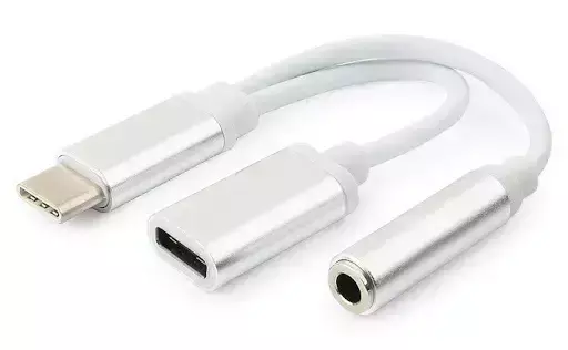 Adaptador Tipo C Dos en Uno 35 + Carga Señal Analógica + Bolsa