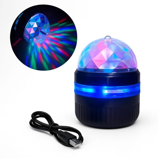 MINI FOCO LED RGB GIRATORIO BOLICHERO *