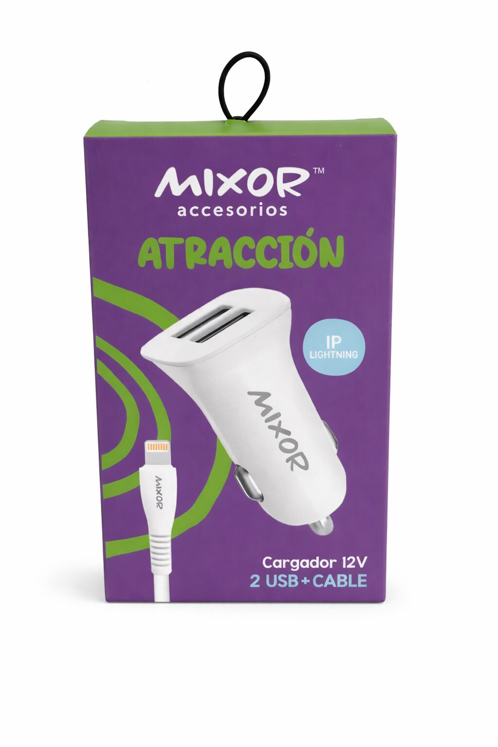 CARGADOR ATRACCION 2 USB CON CABLE LIGHTING