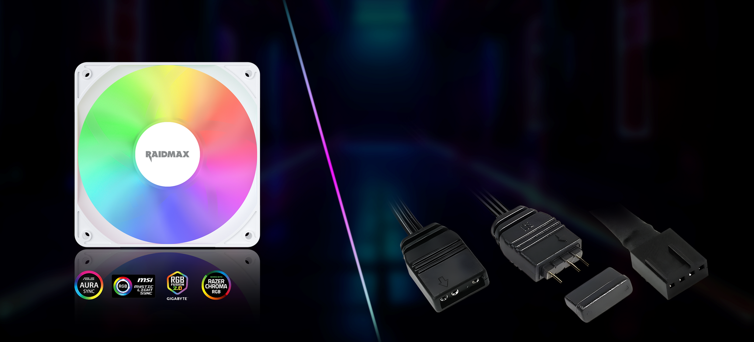 COOLER RAIDMAX X-AIR 120MM PWN RGB WHITE
