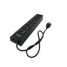 ADAPTADOR HUB USB 7 PUERTOS NEGRO *