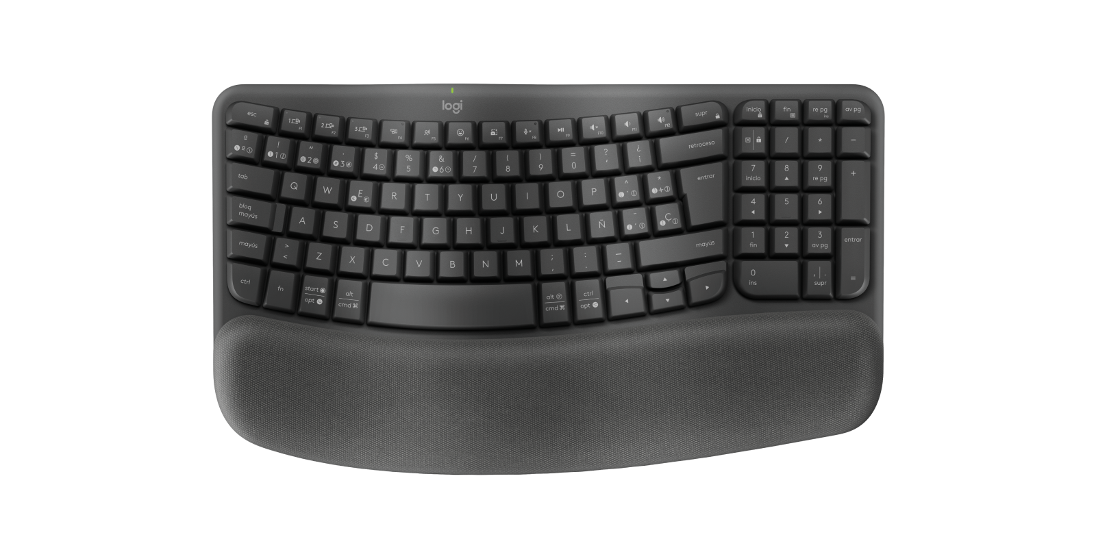 TECLADO LOGITECH WIRELESS WAVE KEYS ERGO WHITE ESP 920-012279