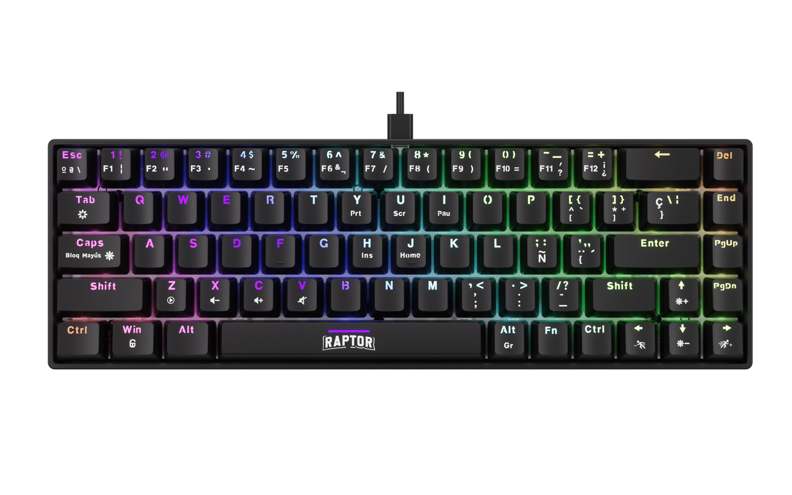 TECLADO RAPTOR M68 MECANICO SWITCH RED 60%