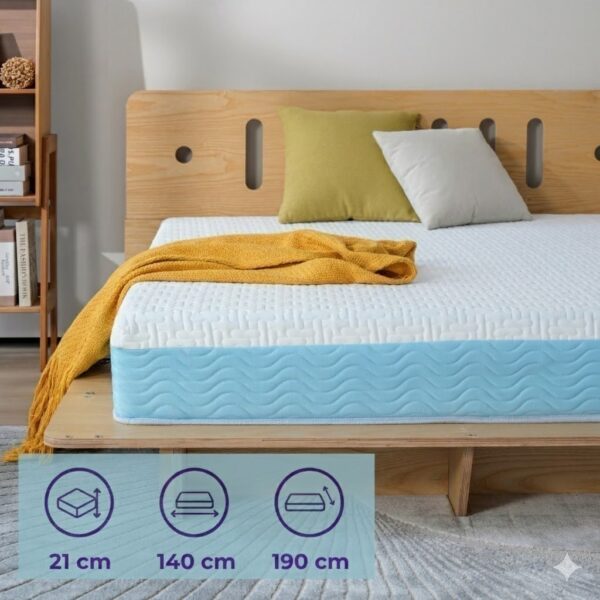 COLCHÓN EN CAJA DE 2 PLAZAS 190X140 ESPUMA ALTA DENSIDAD (23cm)