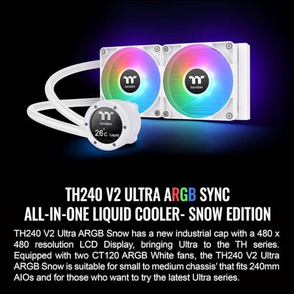 WATERCOOLER TT TH240 V2 ARGB SNOW WHITE