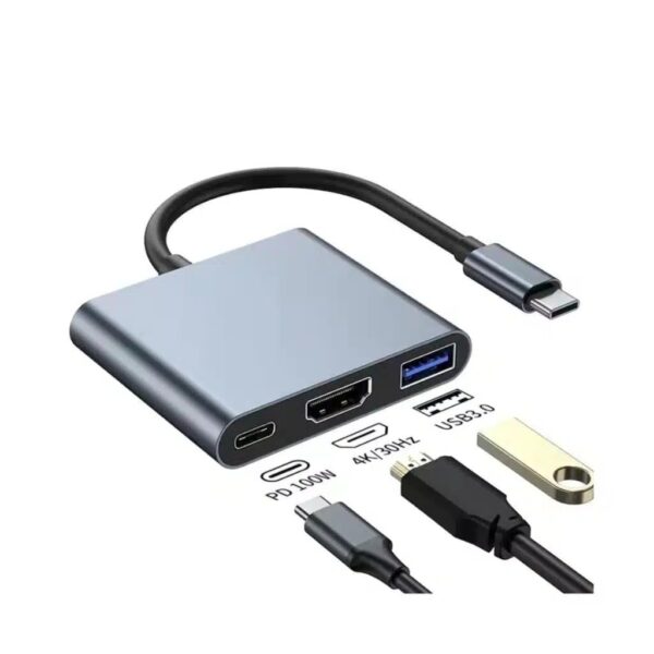 HUB ADAPTADOR C-USB-HDMI C/CABLE TIPO C
